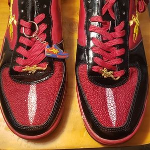 Men's Red Alligator Shoes- slickexotica,  us size 11.5